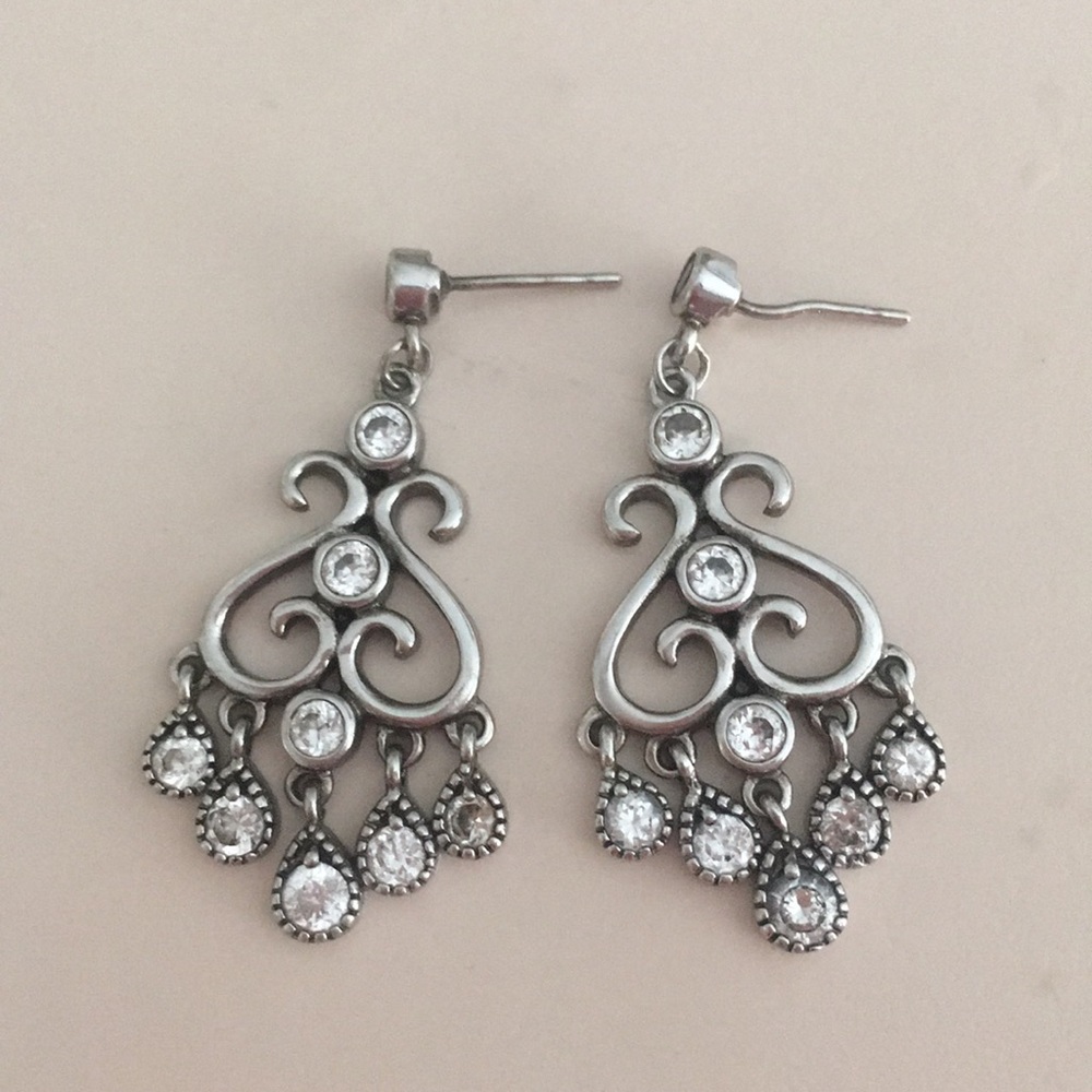 .925 Sterling Silver Sparkly Earrings